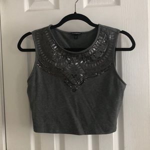 Express Gray Metallic Tank Top